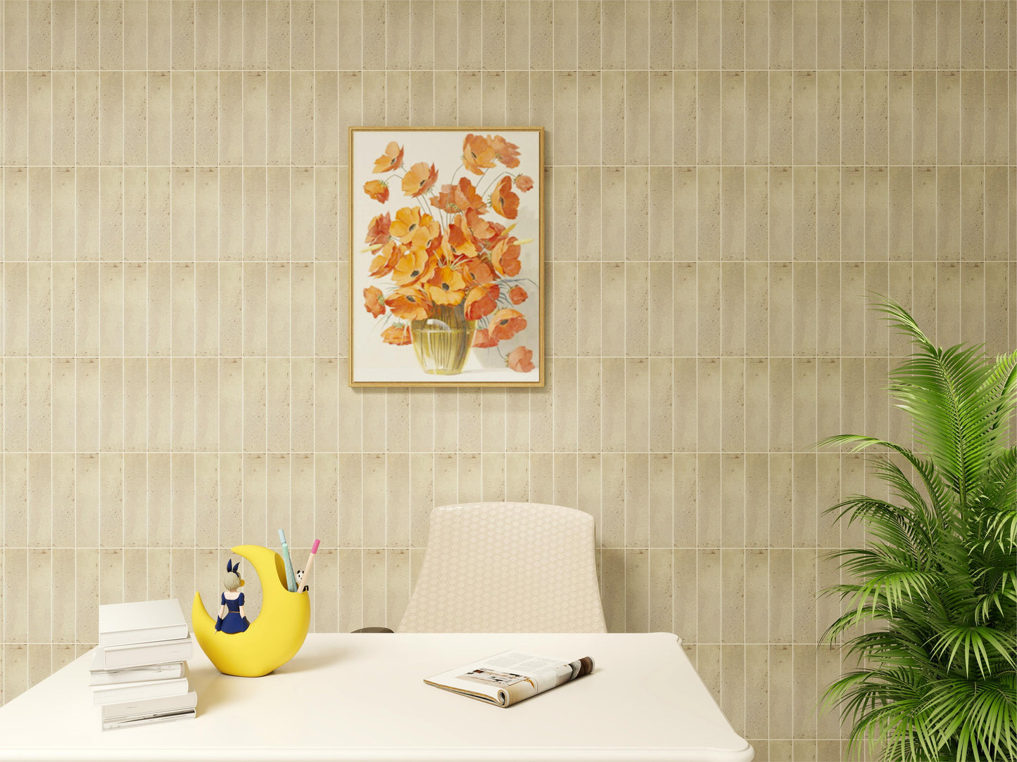 Lustre Vintage Almond Brown Matte Ceramic Artisanal Tile