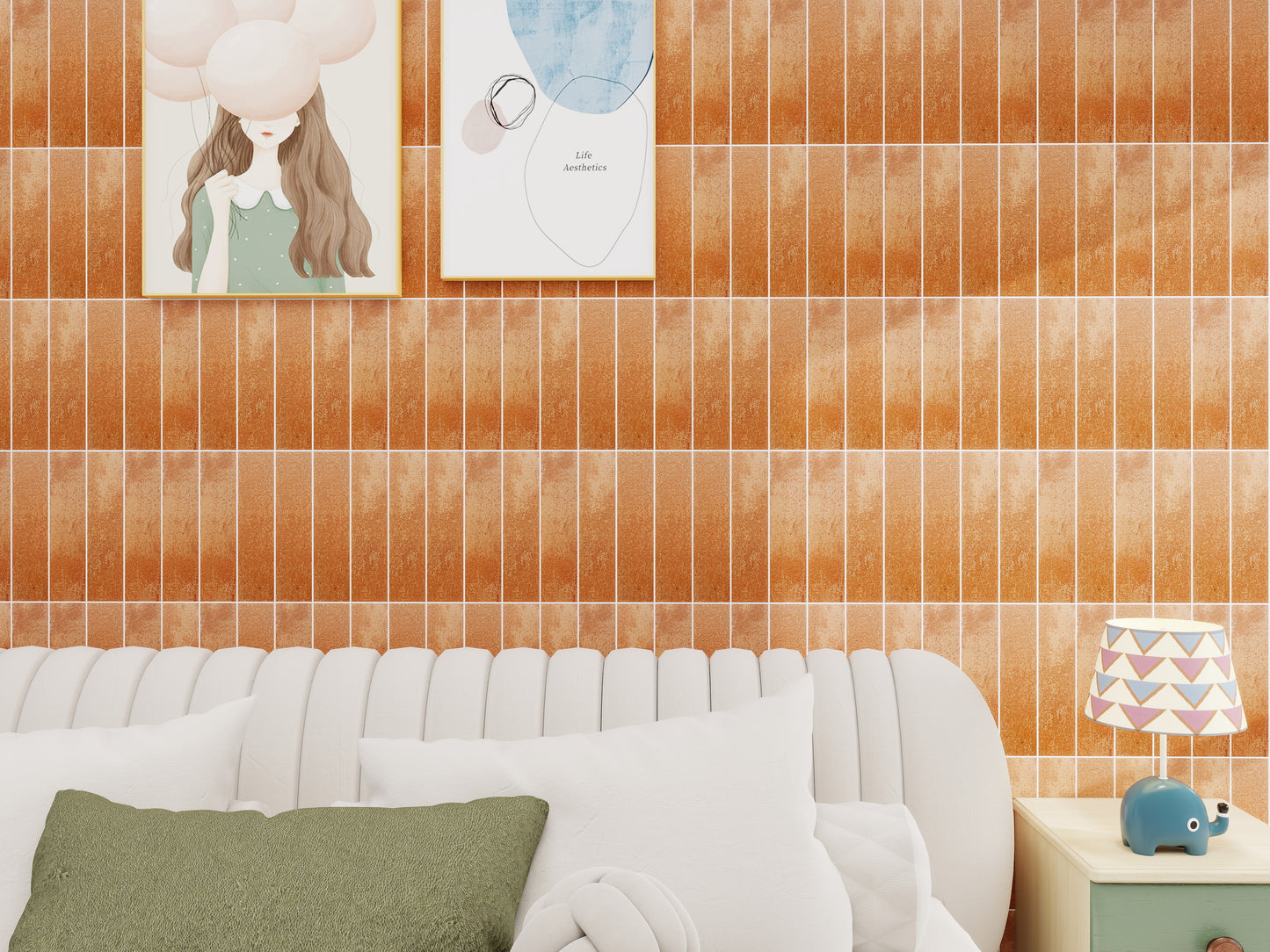 Lustre Vintage Caramel Brown Matte Ceramic Artisanal Tile