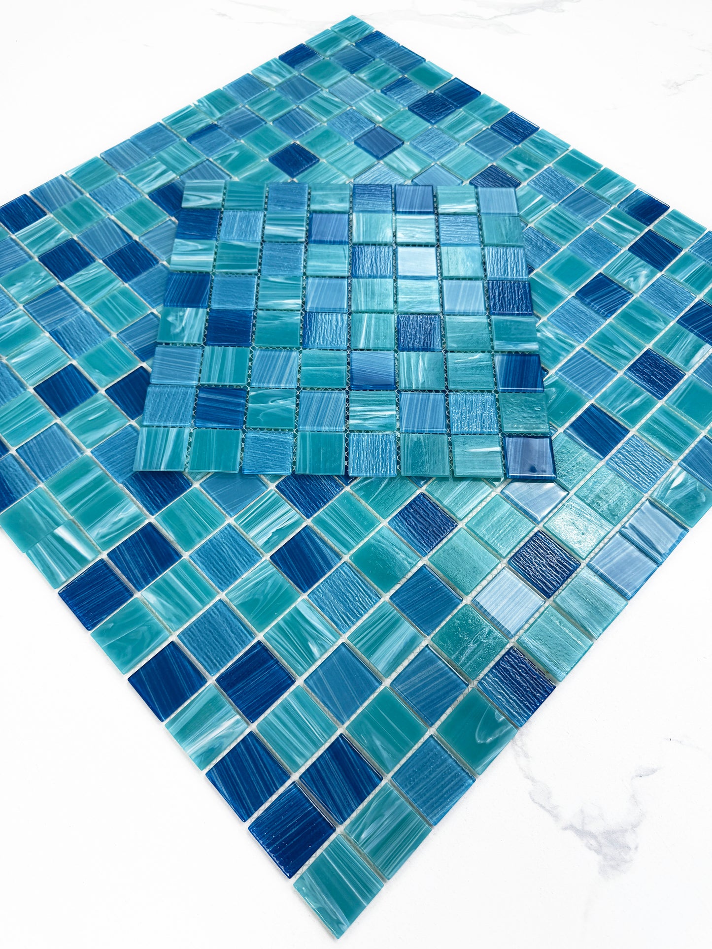 Mosaic swimming pool tiles