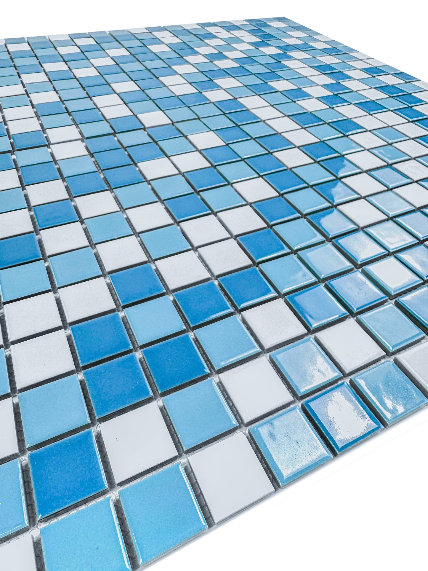 Azure Harmony Baby Blue & Light Blue & White Mixed Ordinary Glazed Porcelain Mosaic