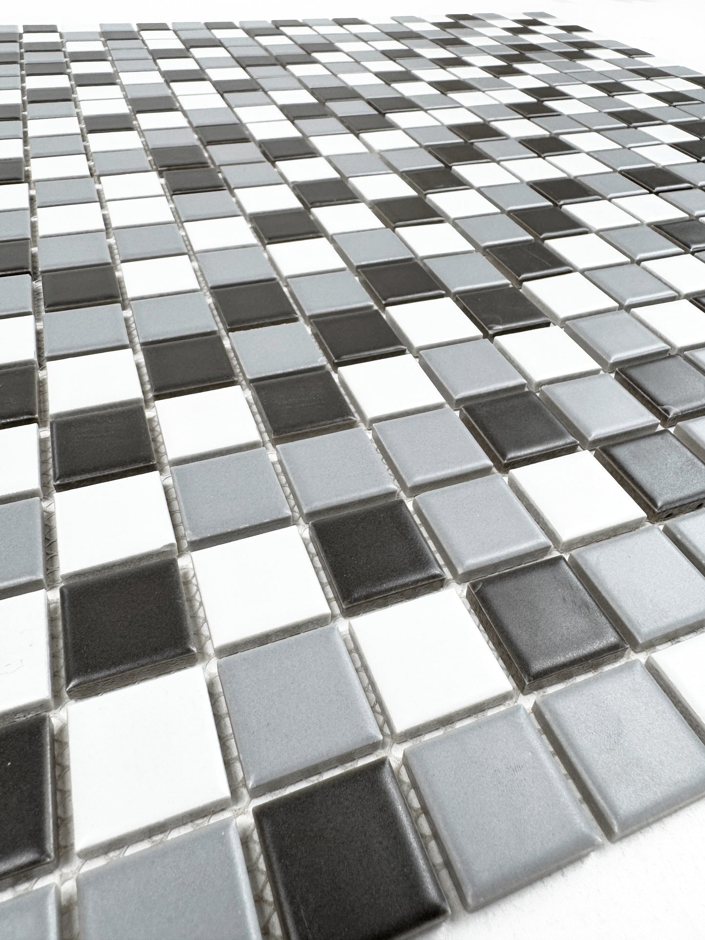Azure Harmony Pewter Gray & Ash Gray& Warm White Ordinary Glazed Porcelain Mosaic