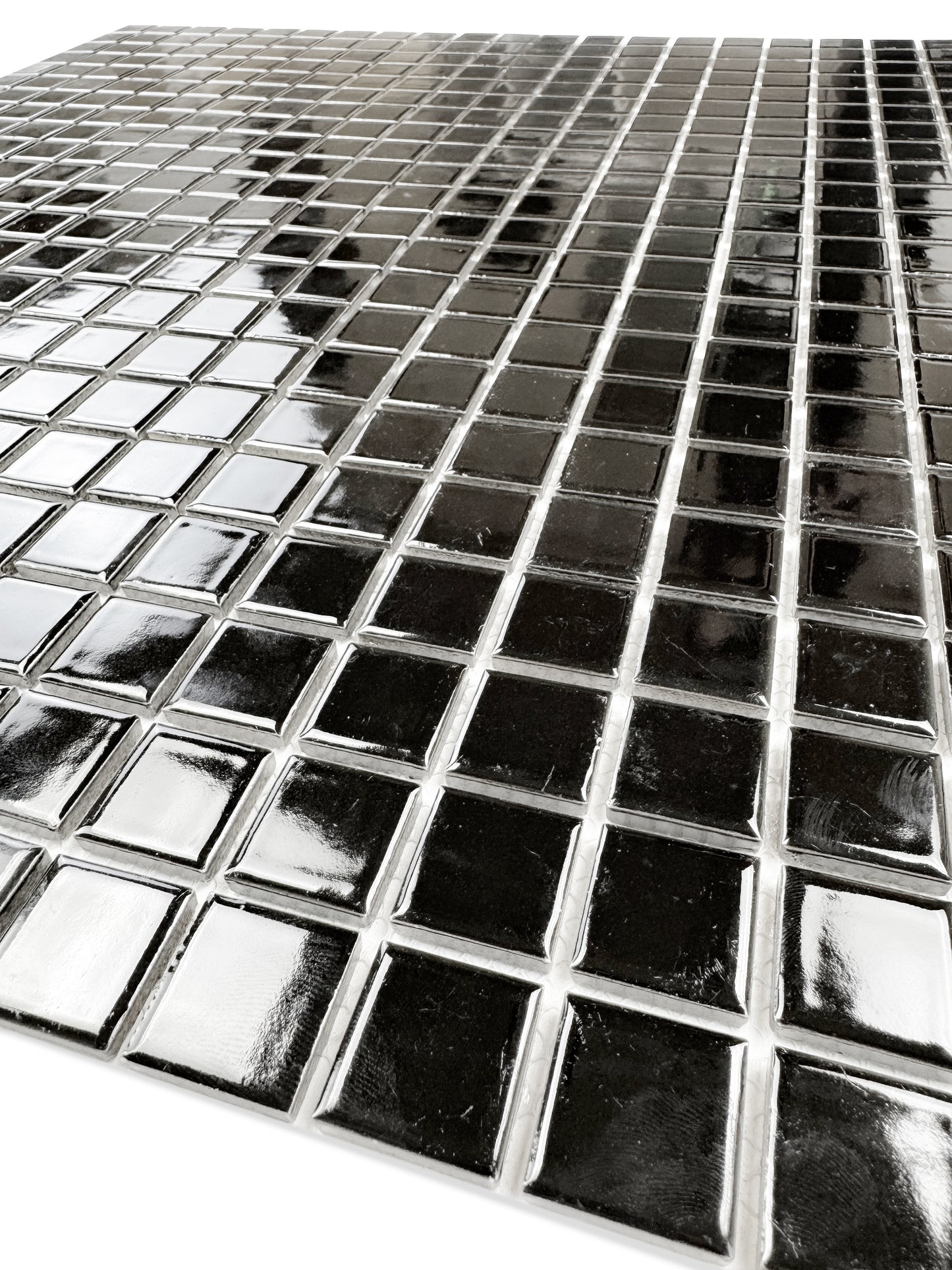 Azure Harmony Black Ordinary Glazed Porcelain Mosaic