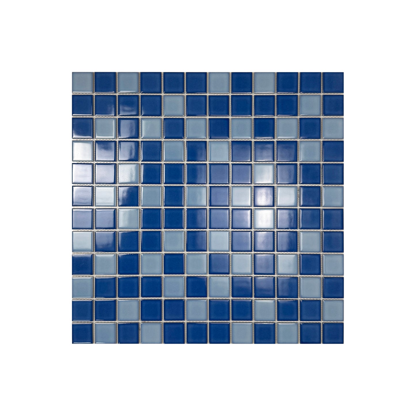 Midnight Splendor Series Sky Blue & Cobalt Blue Mixed Plain Deisgn Crystalline Glazed Porcelain Mosaic