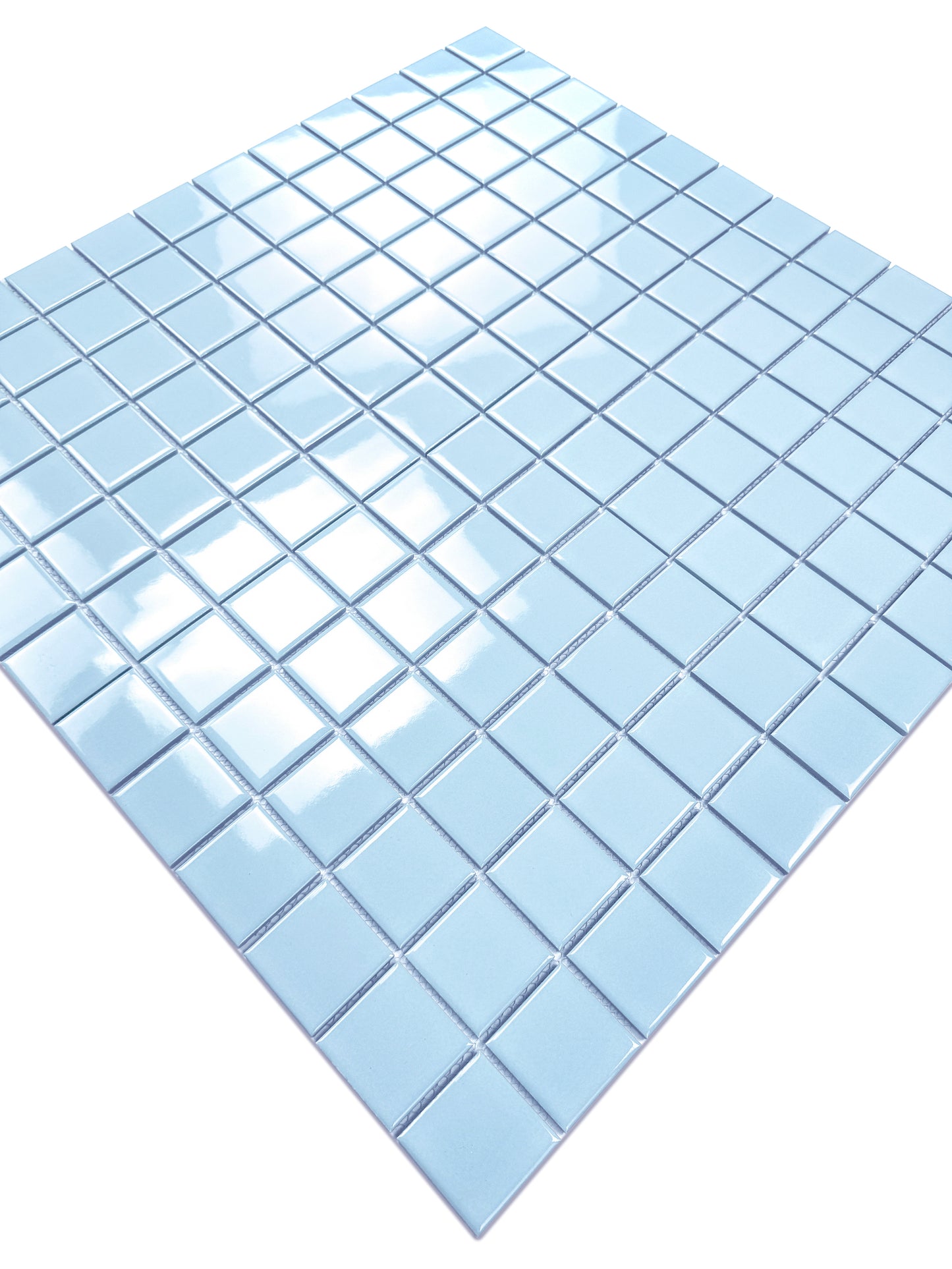 Azure Harmony Baby Blue Ordinary Glazed Porcelain Mosaic