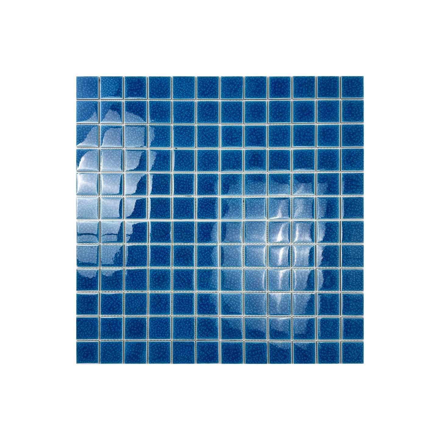 Oceanic Opal Series French Blue Double Crackle Porcelain Mosaic