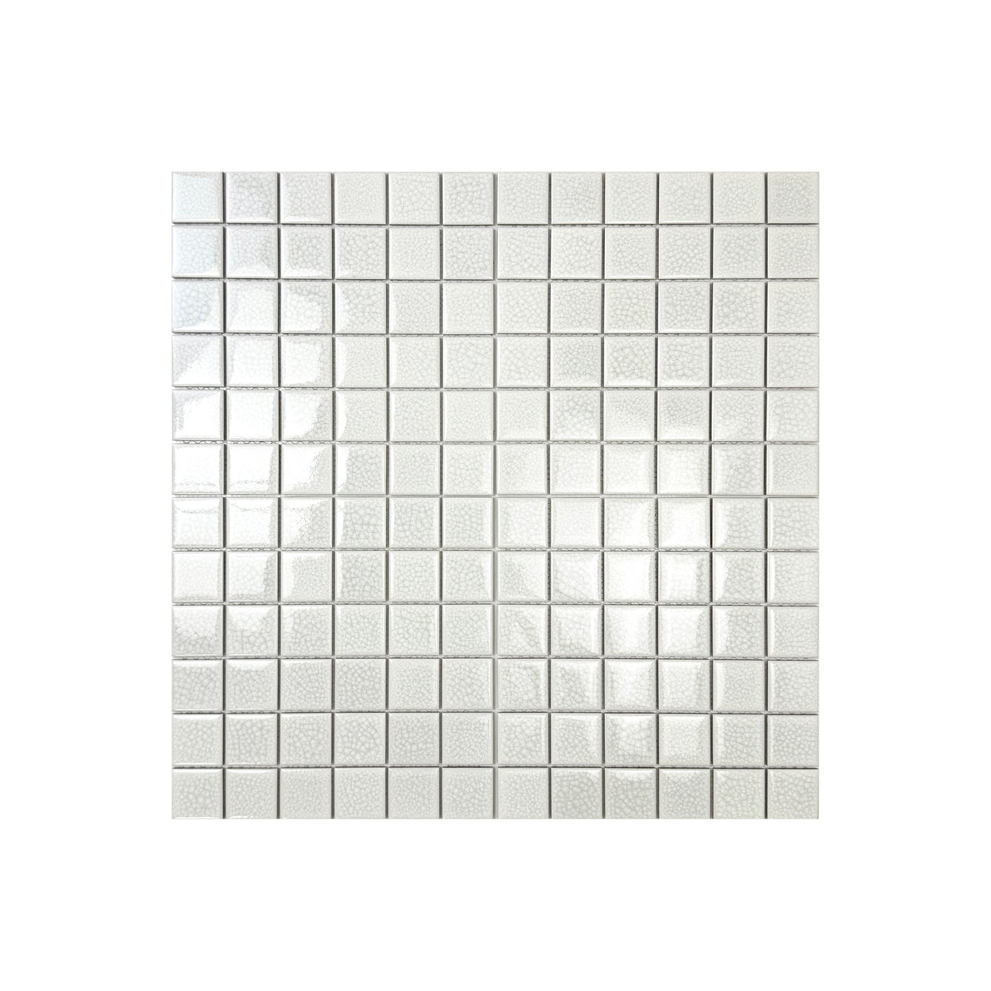 Oceanic Opal Series White Convex Surface Crackle Porcelain Mosaic