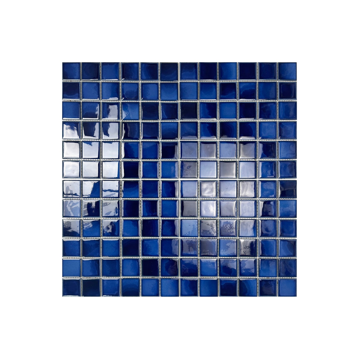 Midnight Splendor Series Cobalt Blue & Midnight Blue Mixed Plain DesignCrystalline Glazed Porcelain Mosaic