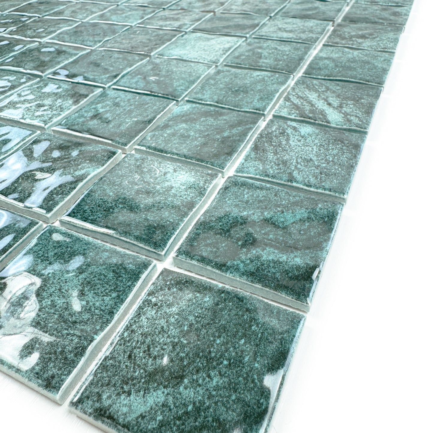 Serene Wave Series emerald green natural gradient design Porcelain Mosaic