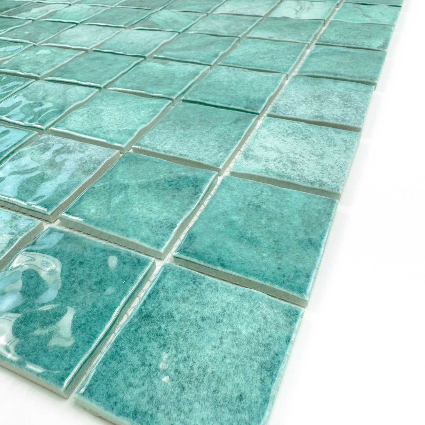 Serene Wave Series forest green marble design Porcelain Mosaic