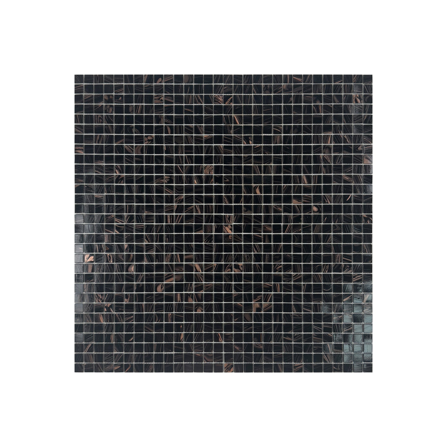 Glacial Artistry Series Brown With Gold Line Hot Melt Glass Mosaic