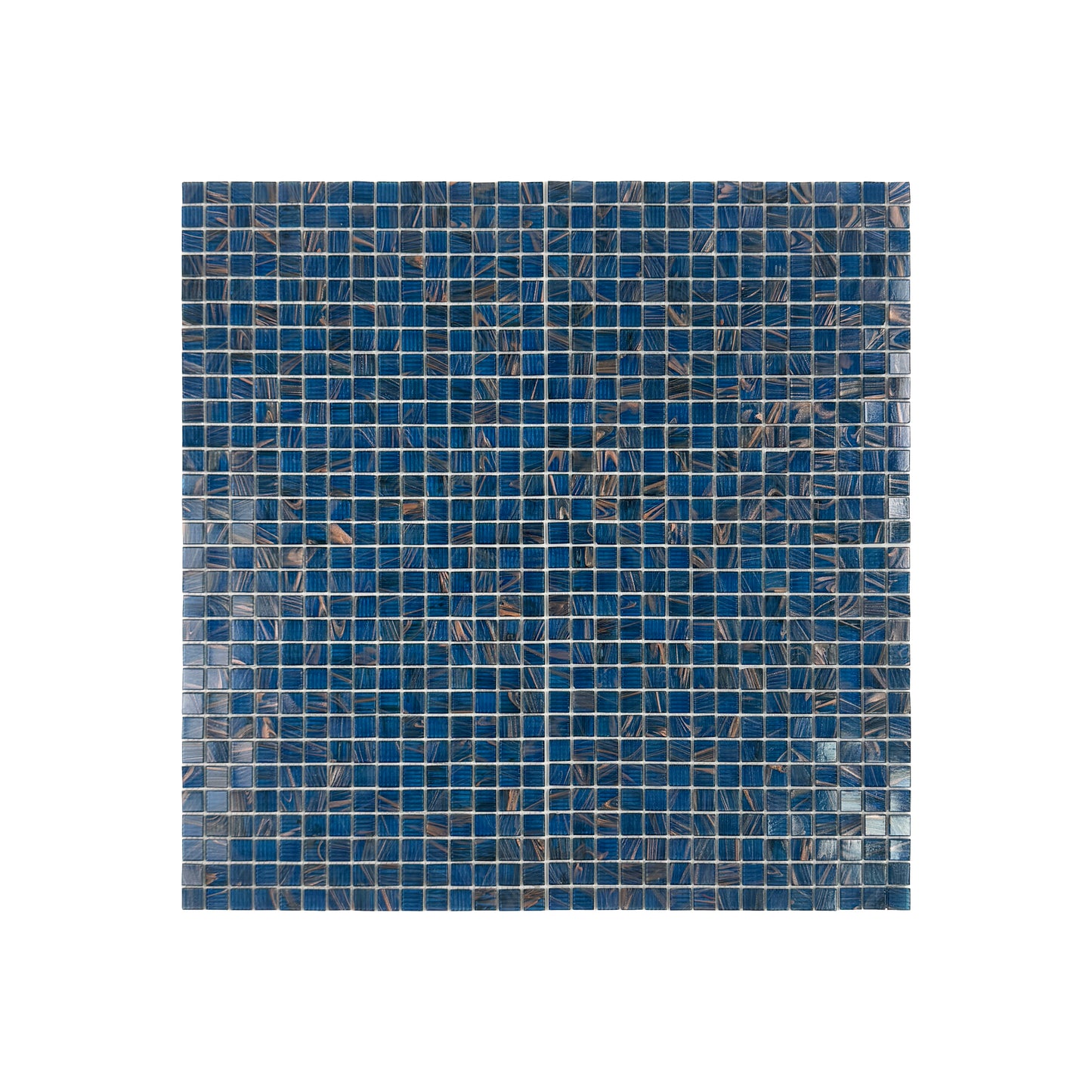 Glacial Artistry Series Ultramarine Blue With Gold Line Hot Melt Glass Mosaic
