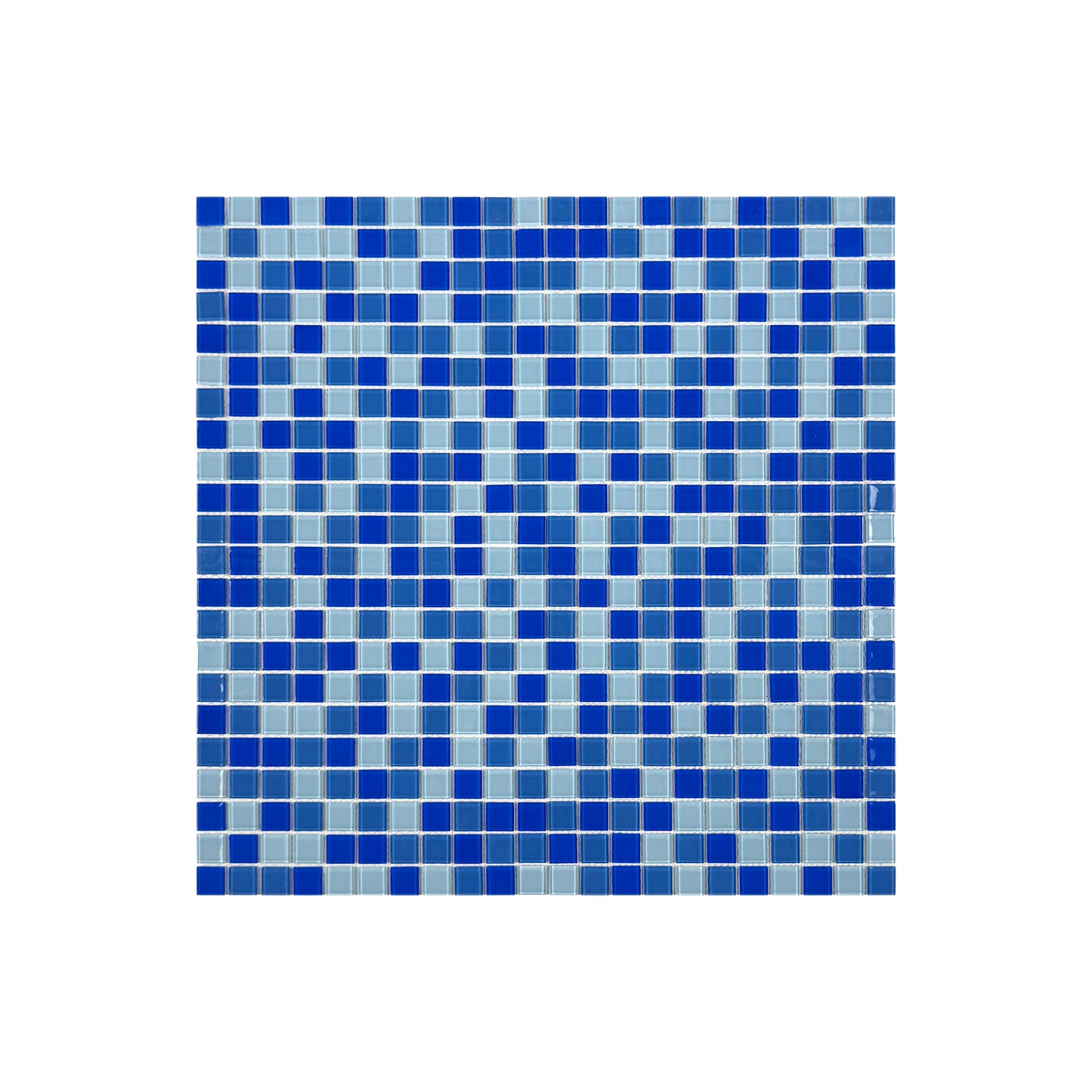 White & Sky Blue & Cobalt Blue Mixed Crystal Glass Mosaic