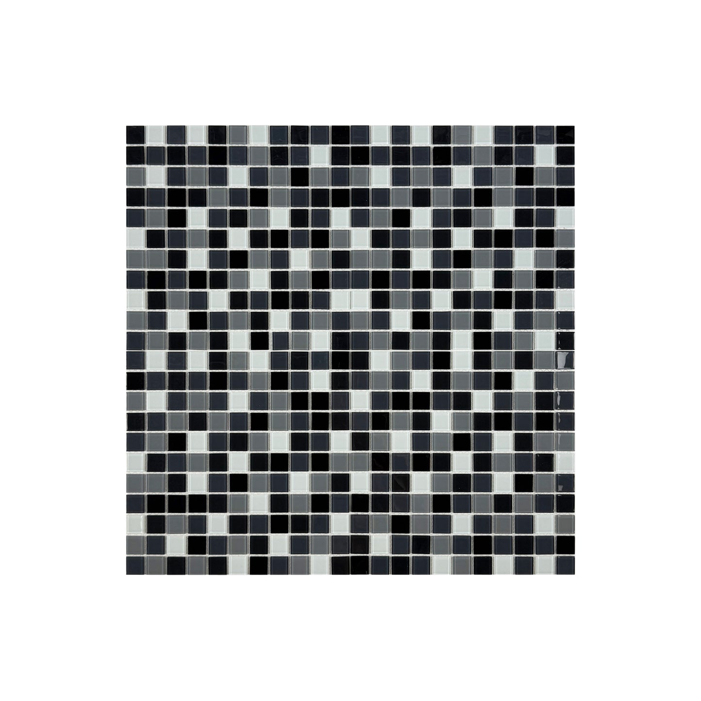Azure Enchantment Series Black & White & Grey Mixed Crystal Glass Mosaic
