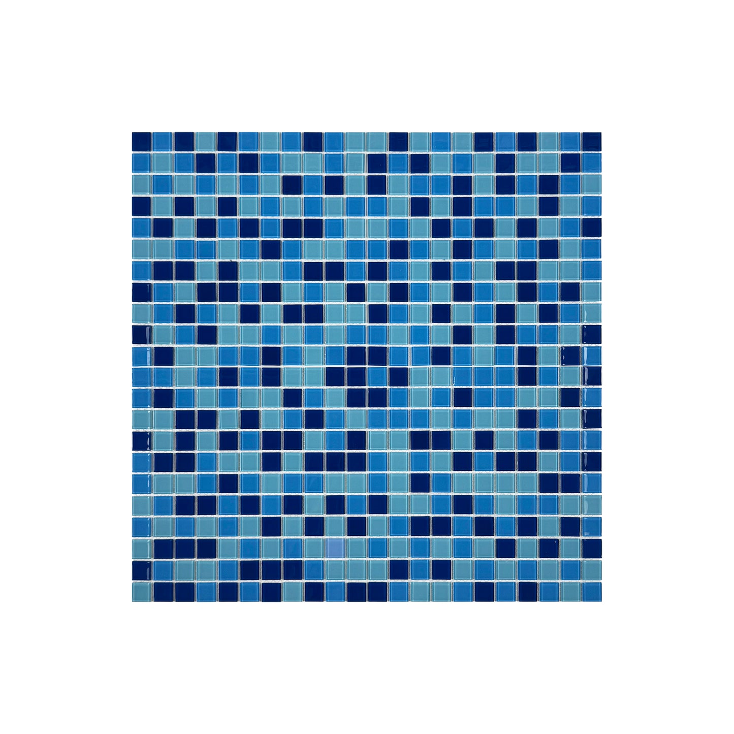 Aqua Blue & French Blue &Sapphire Blue Mixed Crystal Glass Mosaic