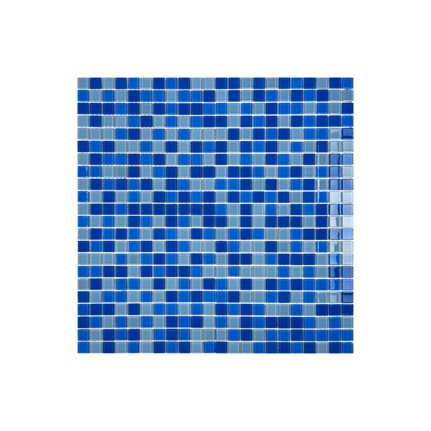 Series Baby Blue & French Blue & Cobalt Blue Mixed Crystal Glass Mosaic
