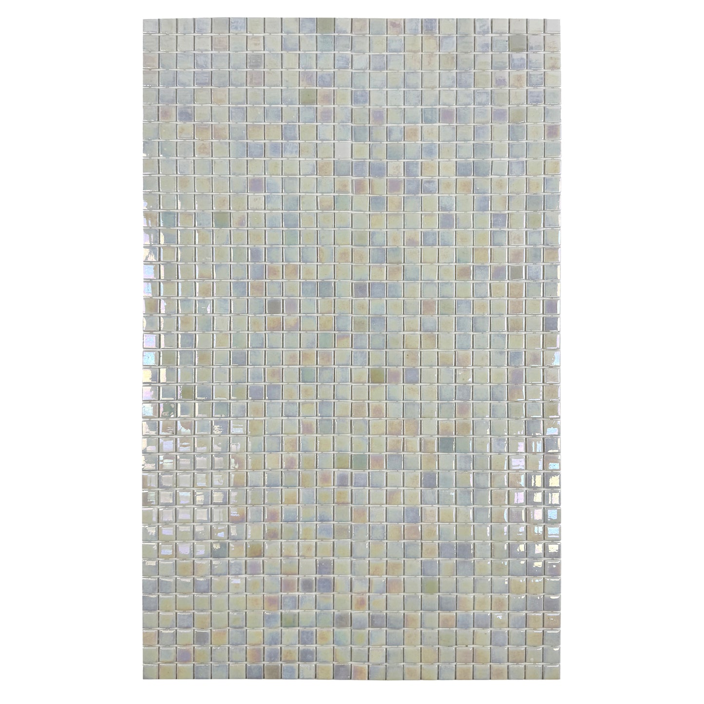 European Mosaic Series White Iridescent Recycled Glass Mosaic