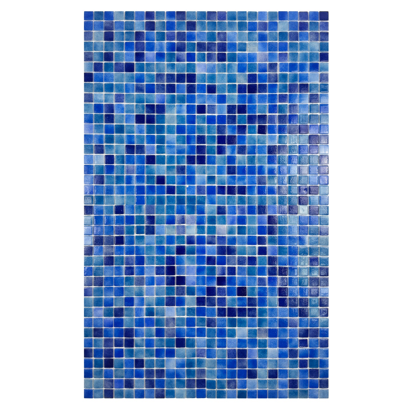 European Mosaic Series Sky Blue & Riental Blue &Prussian Blue Mixed Recycled Glass Mosaic