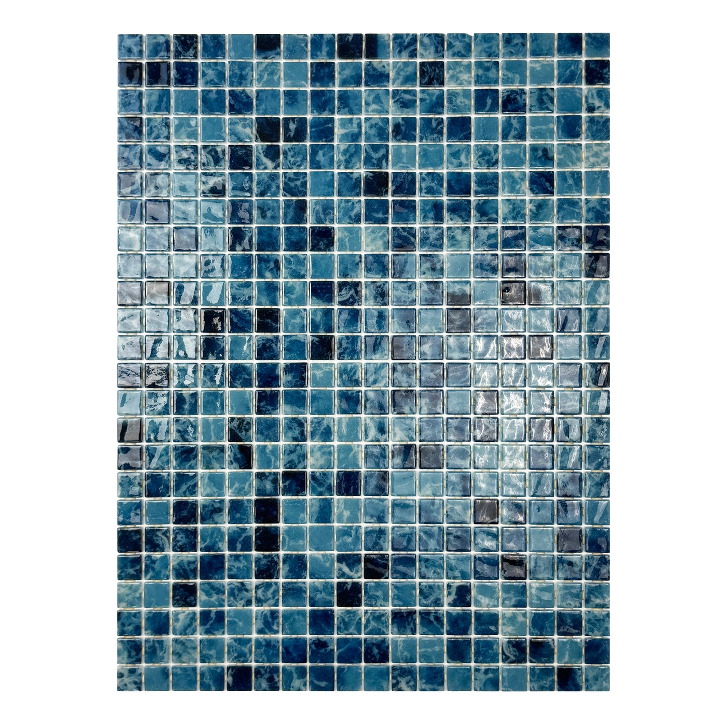 Spanish Mosaic Series Teal Blue Recycled Glass Mosaic