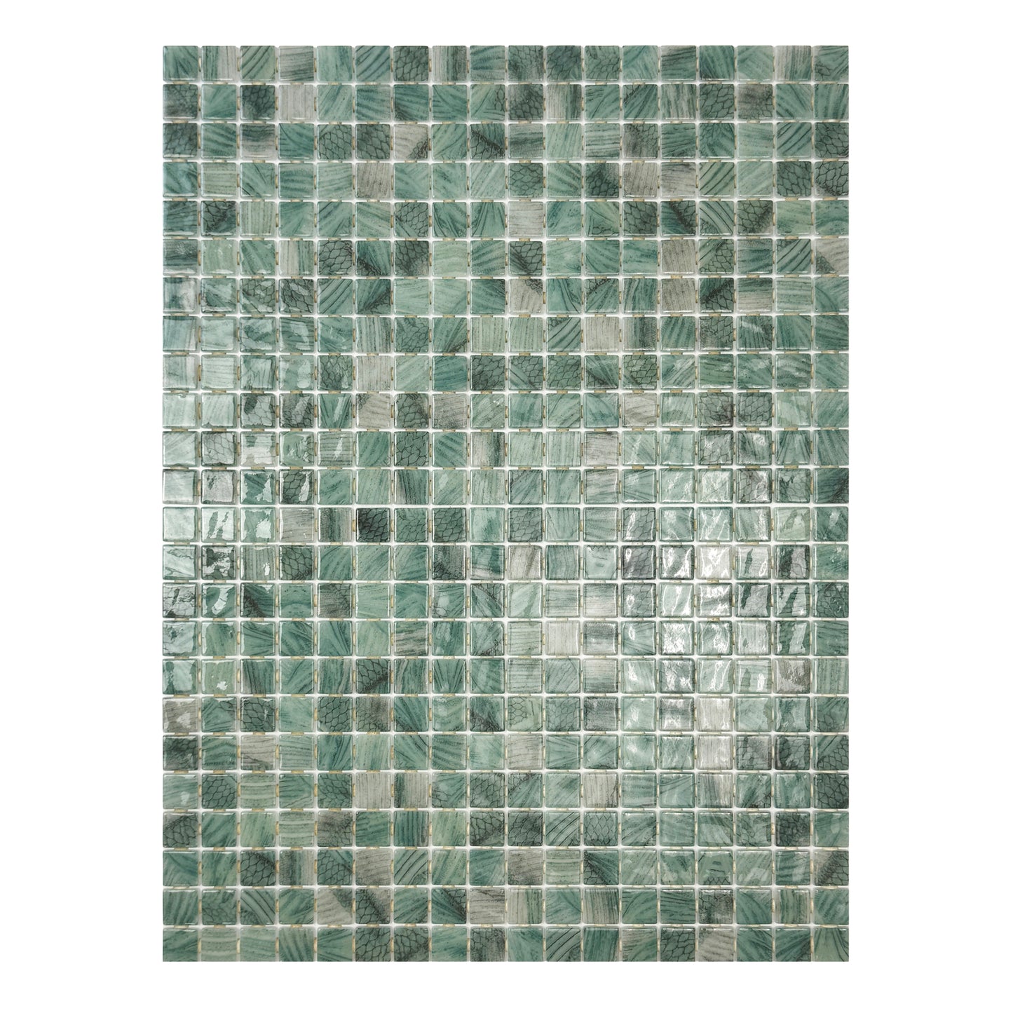Spanish Mosaic Series Olive Green Recycled Glass Mosaic