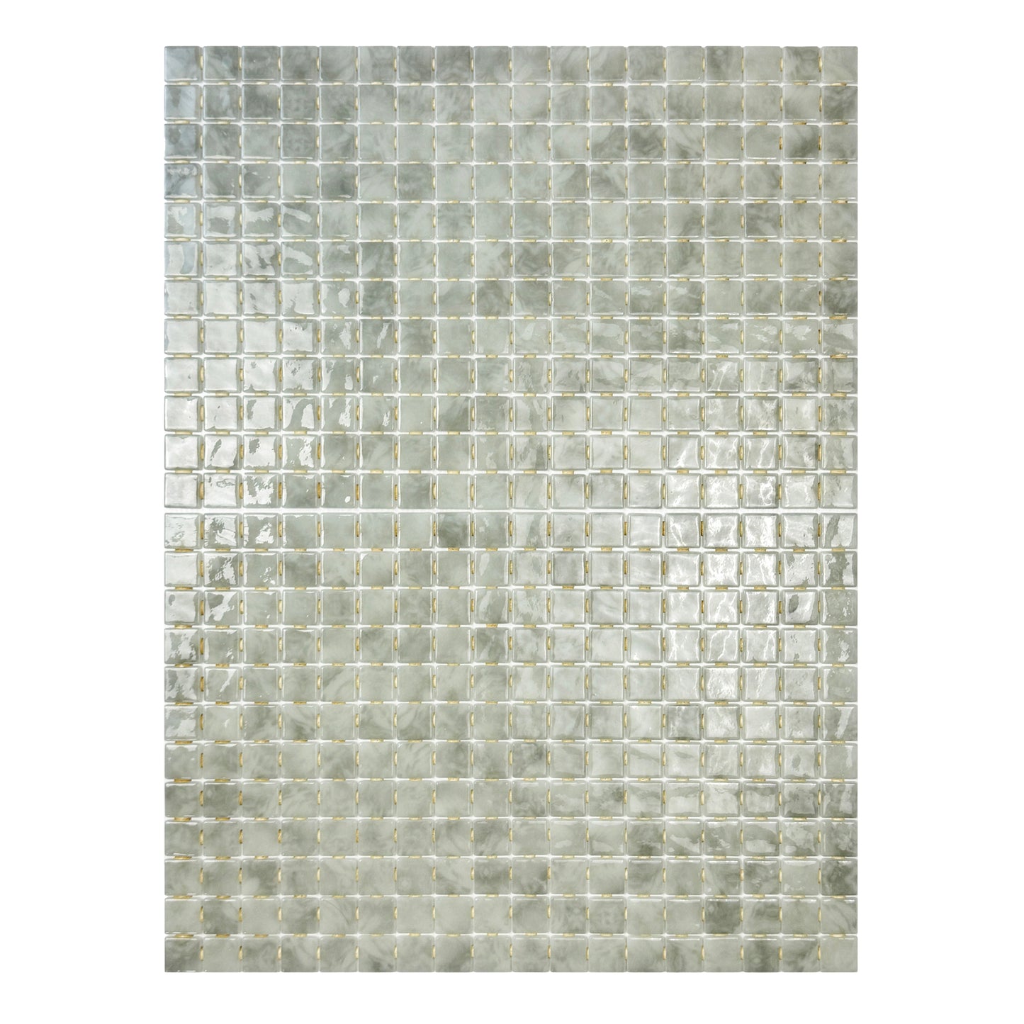 Spanish Mosaic Series White & Light Grey Mixed Recycled Glass Mosaic
