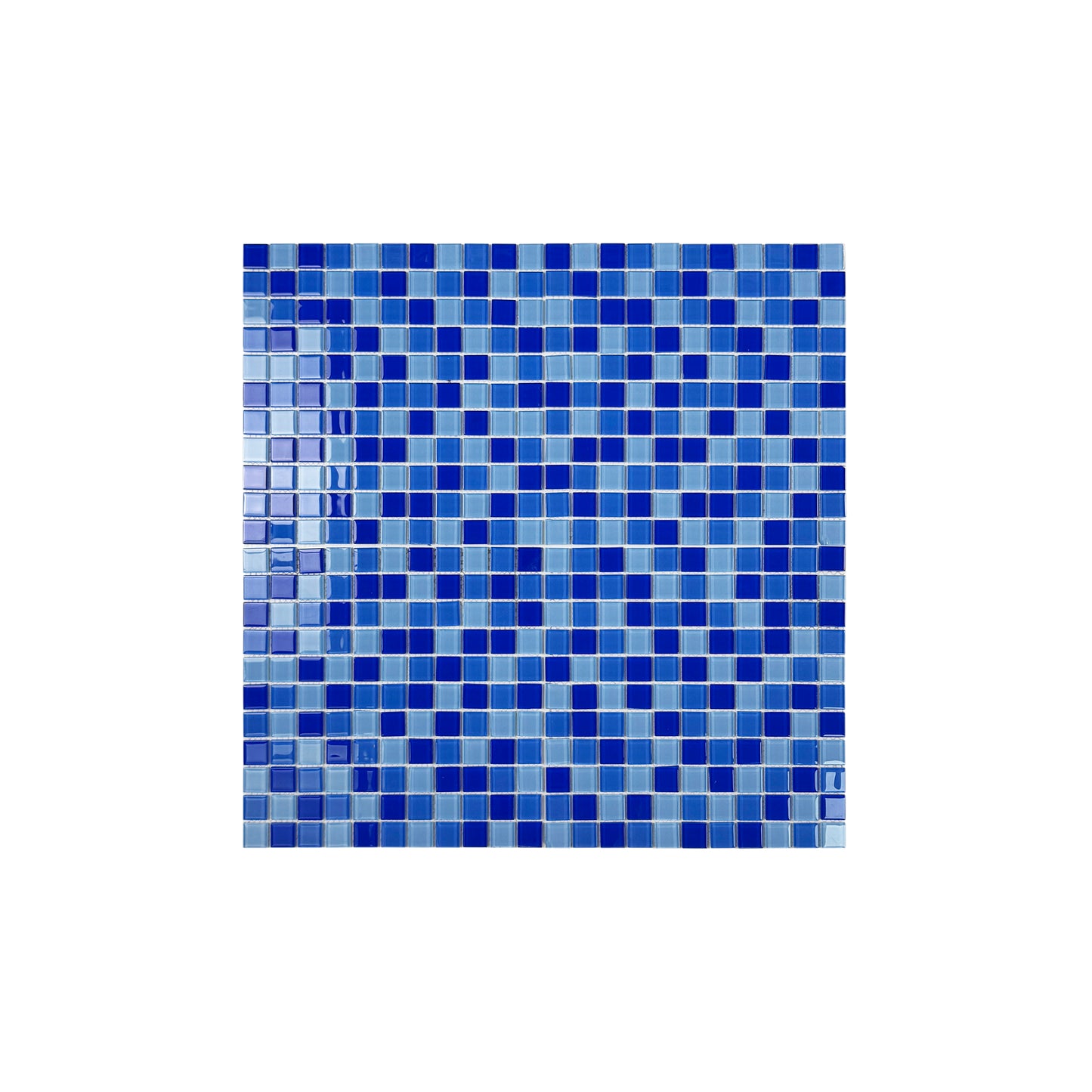 Sky Blue & French Blue & Navy Blue Mixed Crystal Glass Mosaic