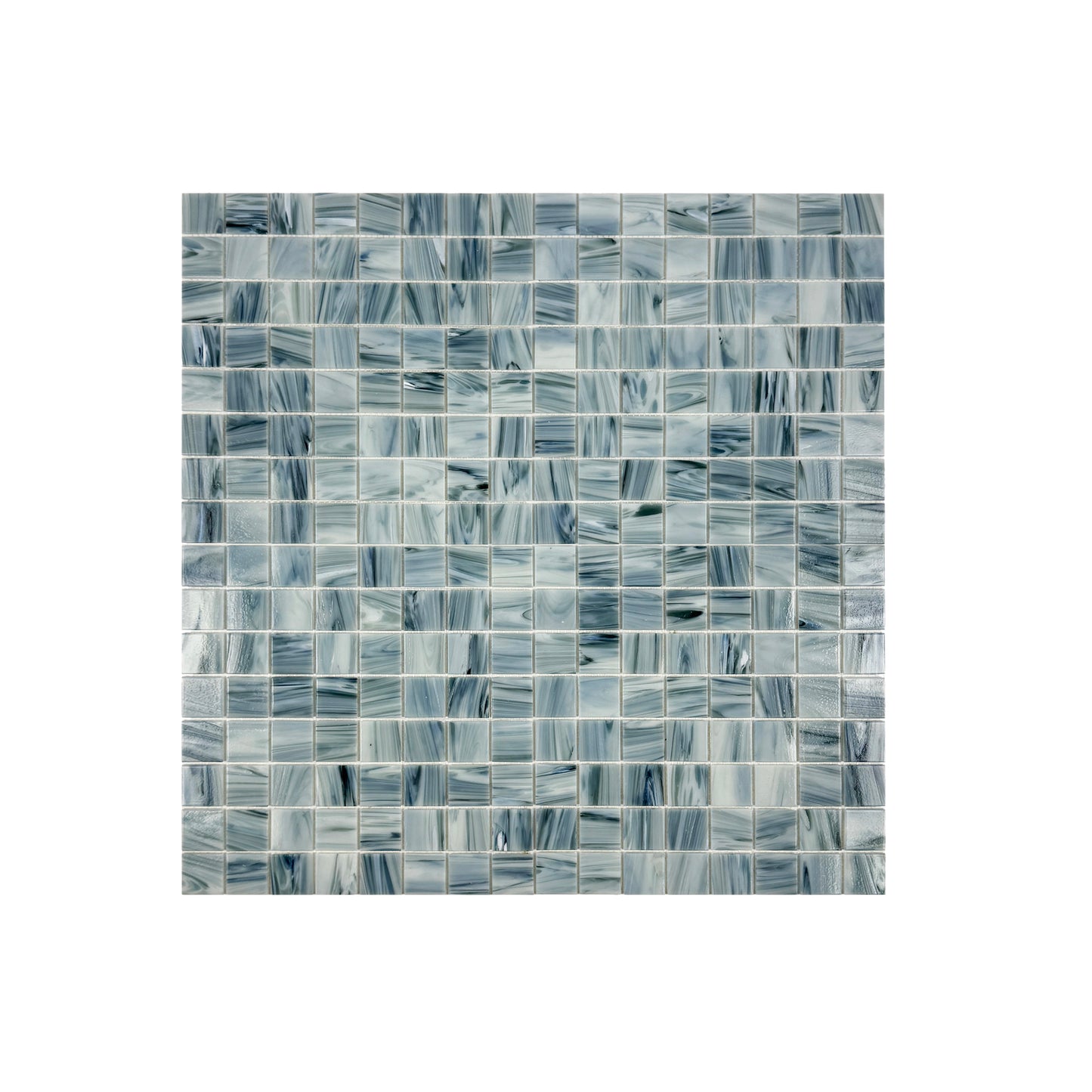 Glacial Artistry Series Pearl River Grey & Lava Grey & Steel Grey Mixed Cloud Hot Melt Glass Mosaic