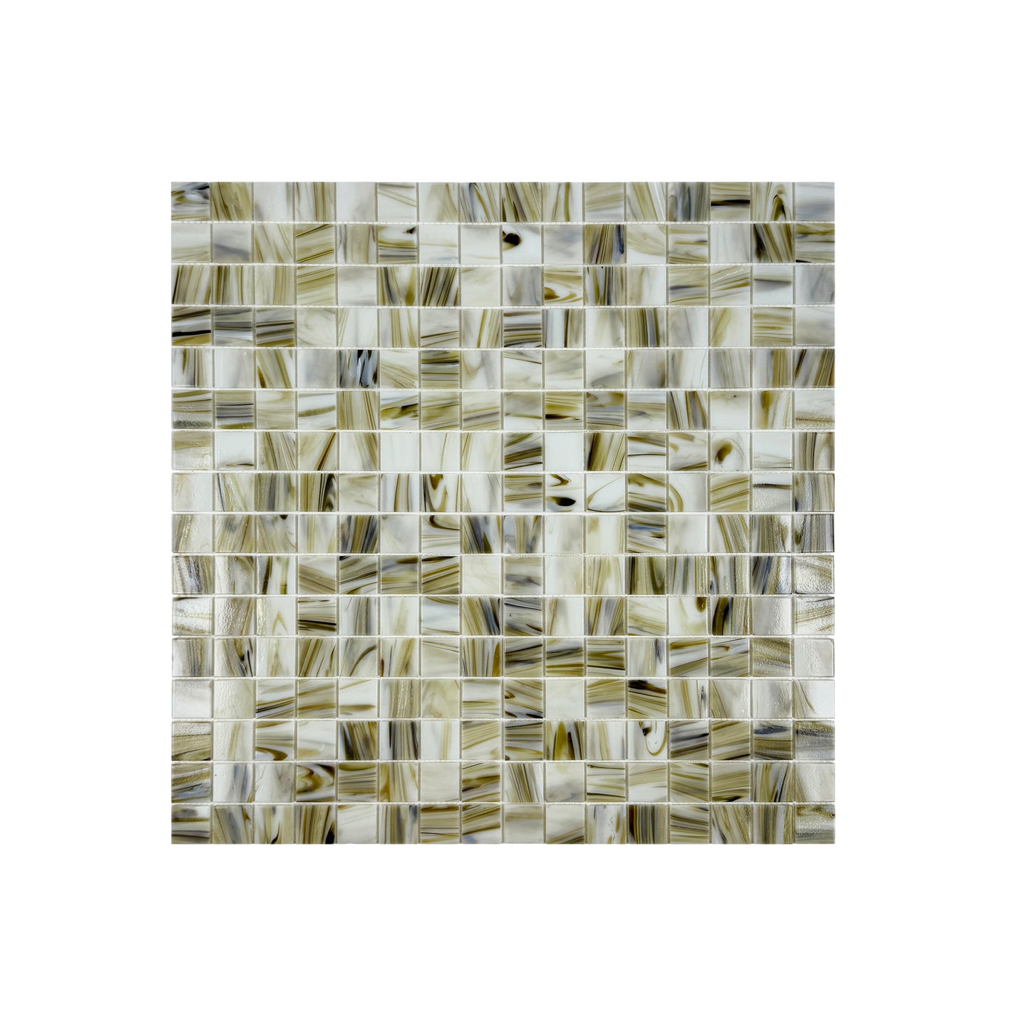 Glacial Artistry Series Olive Green & Saga Green & Milky white mixed Cloud Hot Melt Glass Mosaic