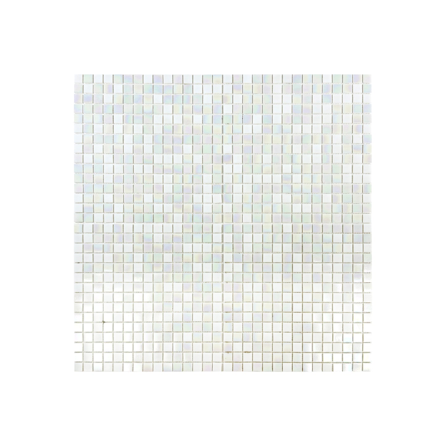 Glacial Artistry Series White Iridescent Hot Melt Glass Mosaic