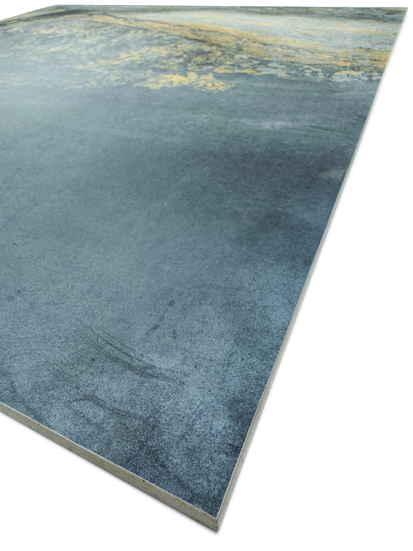 Slate Stone Porcelain Tiles Series Charcoal Grey Golden Mineral Veins Matte Porcelain Tile