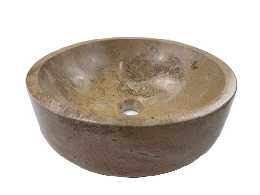 Marble Muse Classic Beige Polish Surface Bowl Shape Wash Basin
