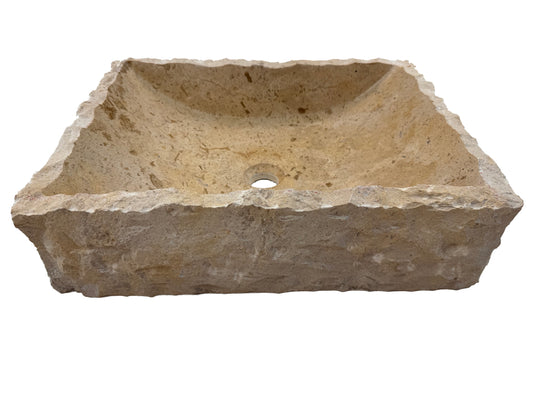 Marble Muse Classic Beige Polish Surface Rectangle Shape Wash Basin