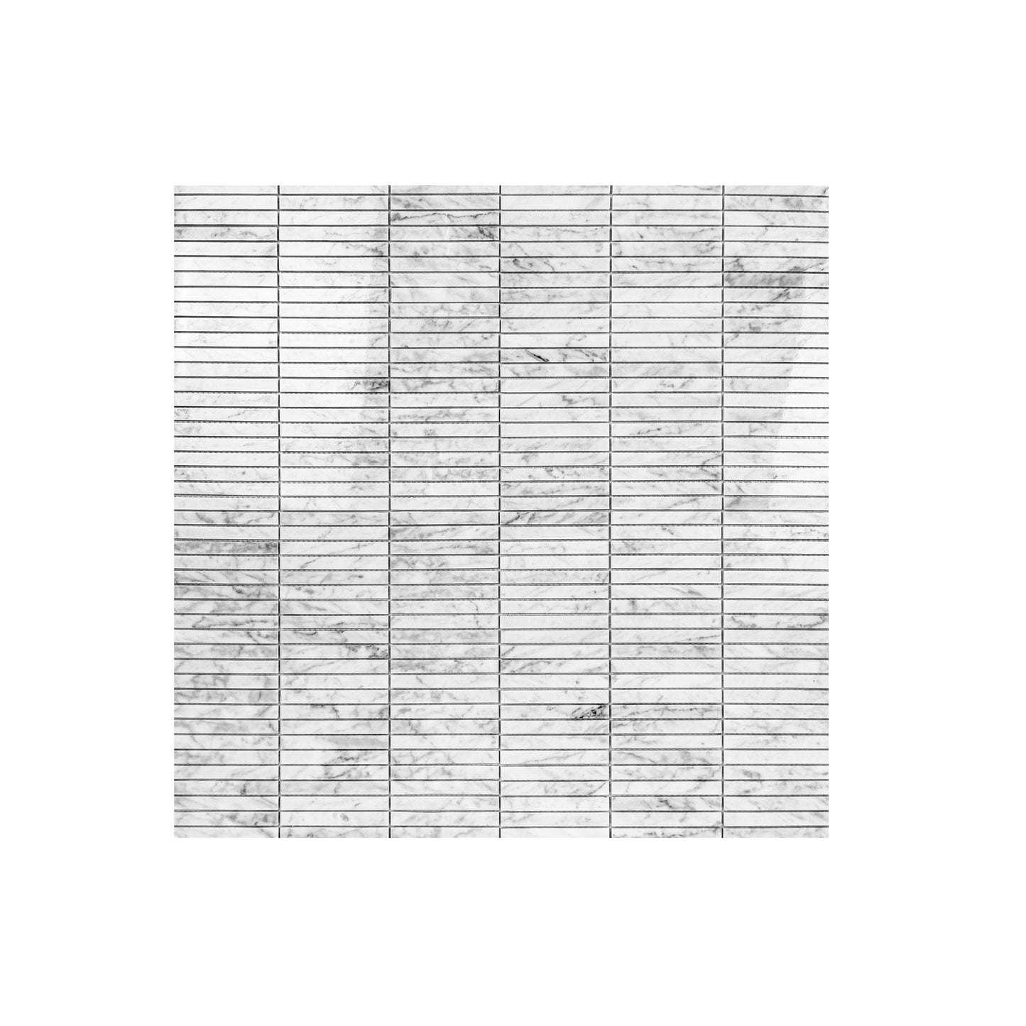 Carrara white Series Carrara White Polished Slim Strip Rectangle Marble Mosaic