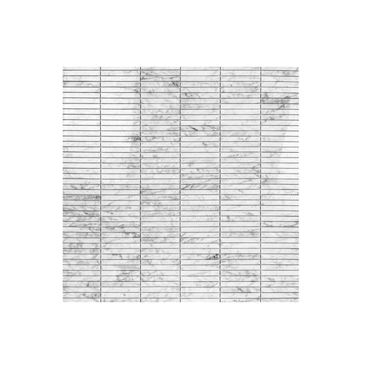 Carrara white Series Carrara White Polished Slim Strip Rectangle Marble Mosaic