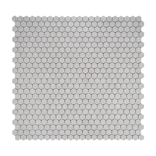 White Travertine Series Kwong Sal White Travertine  Honed  Hexagon Marble Mosaic