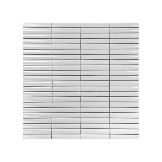 Aurora Strips Series Parchment Beige Glossy Long Strip  Glazed Porcelain Mosaic