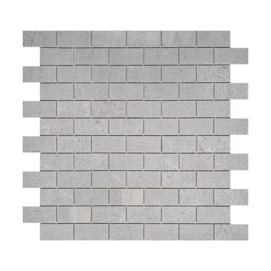 White Travertine Series Kwong Sal White Travertine  Honed Brick Pattern Marble Mosaic