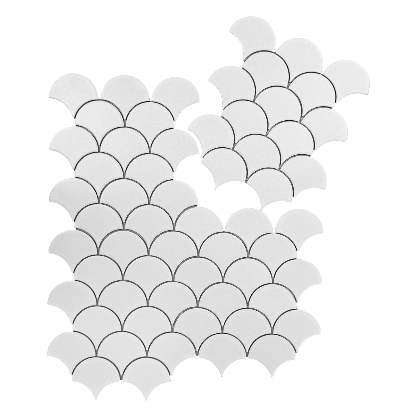 Verona Grace Series Off White Matt Fan Shape Porcelain Mosaic