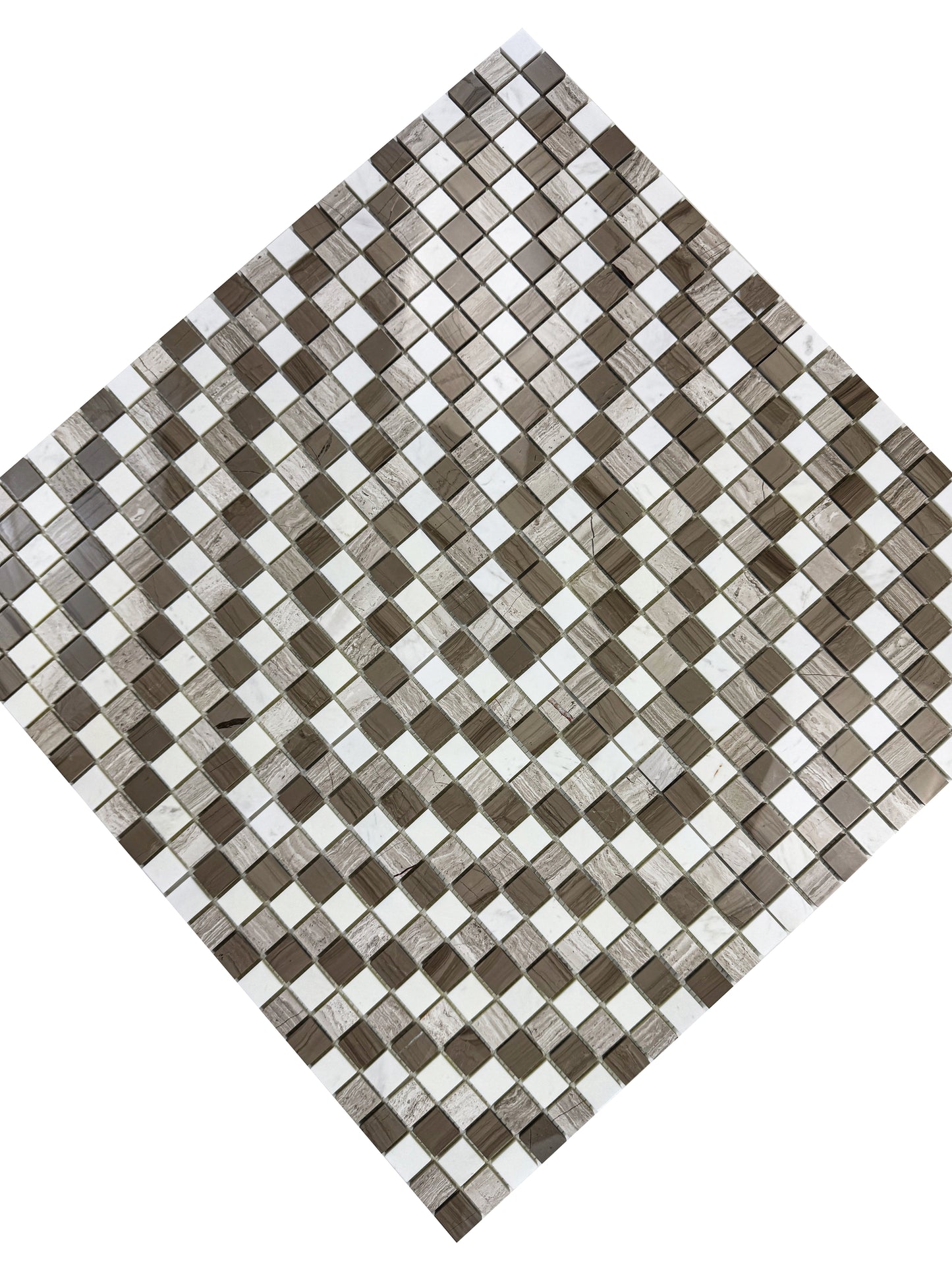Wood Vein Mix White Polished Regular Pattern Mosaic