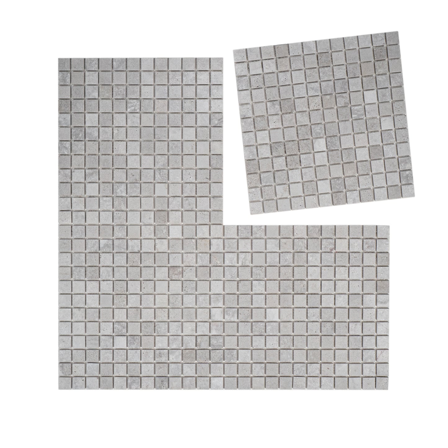 White Travertine Series Kwong Sal White Travertine  Honed Square Marble Mosaic