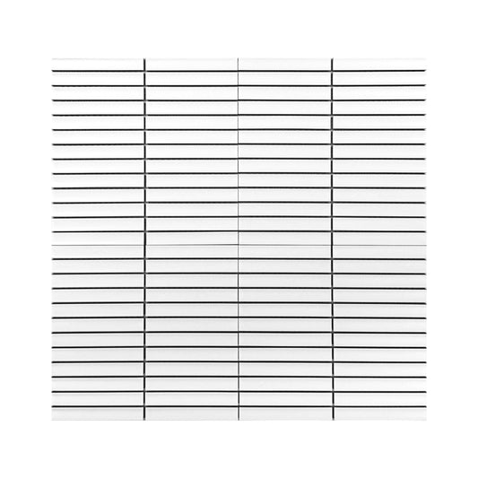 Carrara Lumina Series Pure white matt long strip mosaic