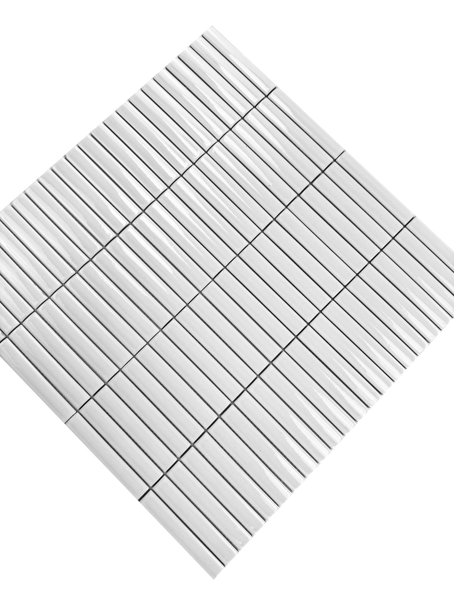 Aurora Strips Series Parchment Beige Glossy Long Strip  Glazed Porcelain Mosaic