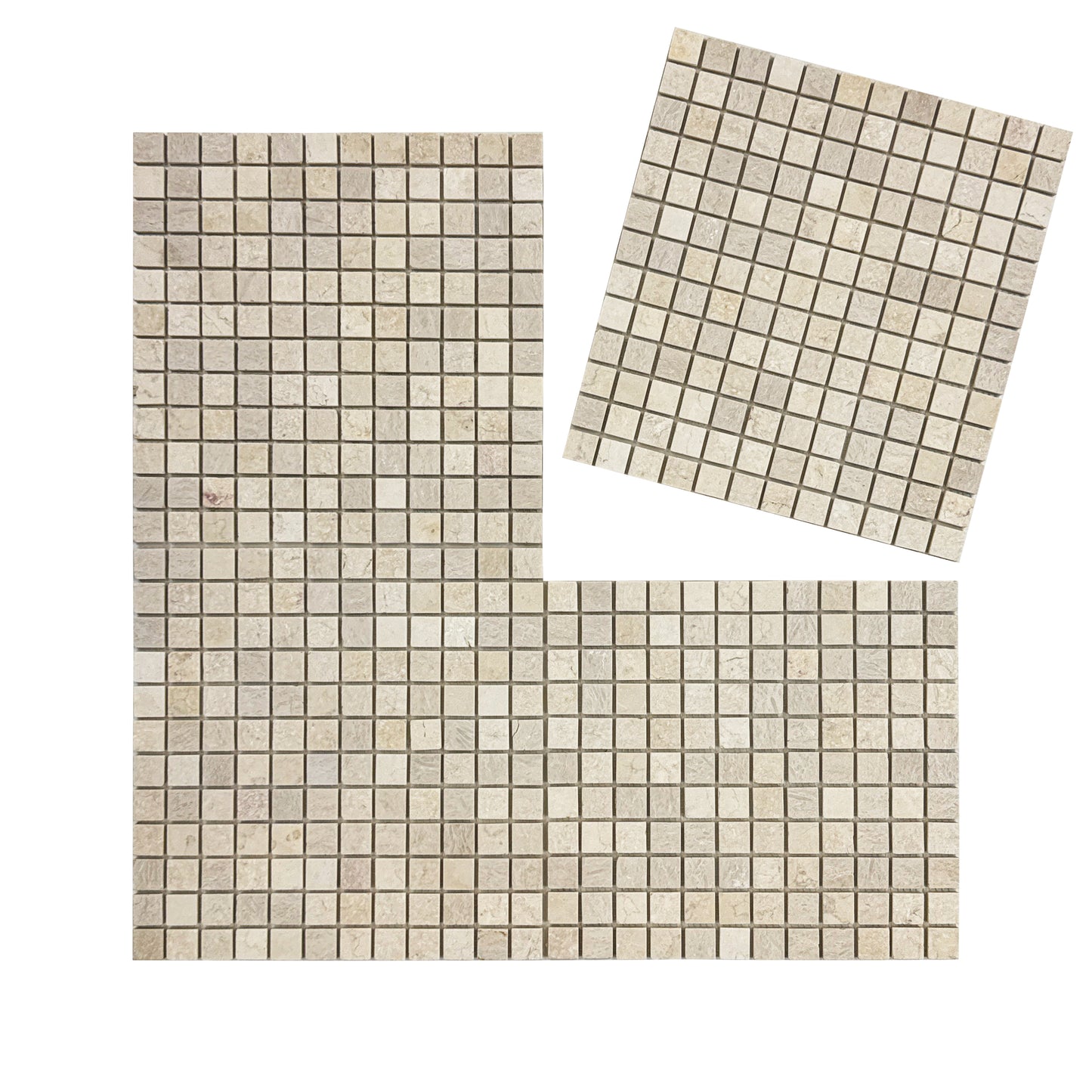 Beige Travertine Series Light Beige  Honed Square Travertine Marble Mosaic
