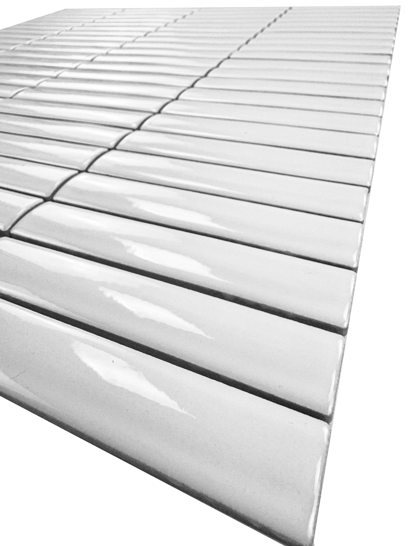 Aurora Strips Series Parchment Beige Glossy Long Strip  Glazed Porcelain Mosaic