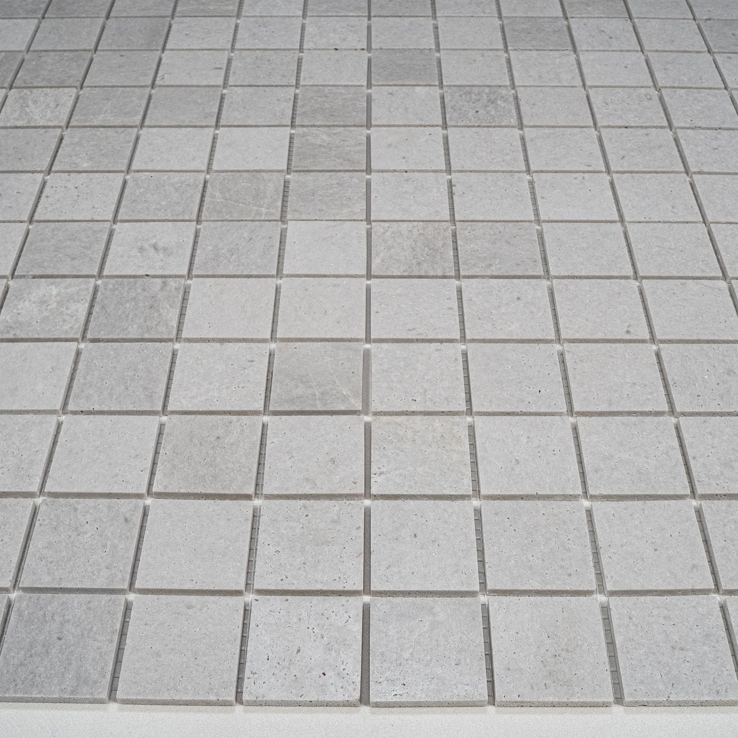 White Travertine Series Kwong Sal White Travertine  Honed Square Marble Mosaic