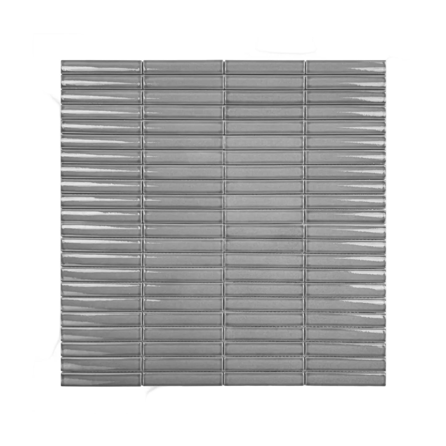 Aurora Strips Series Cloud Grey Glossy Long Strip  Glazed Porcelain Mosaic