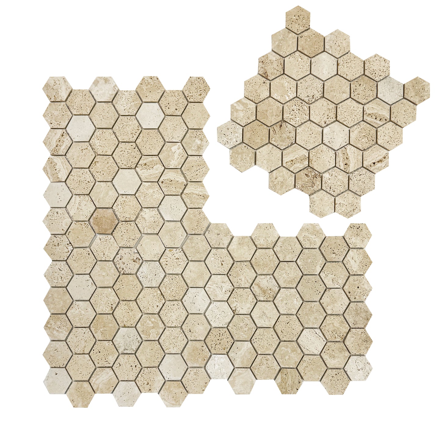 Versace Luxury Series Light Beige  Honed Hexagon Travertine Marble Mosaic