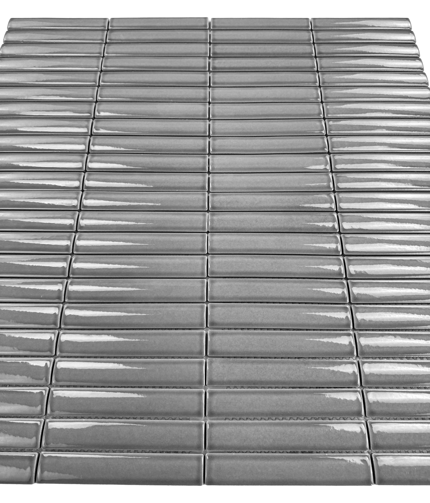 Aurora Strips Series Cloud Grey Glossy Long Strip  Glazed Porcelain Mosaic