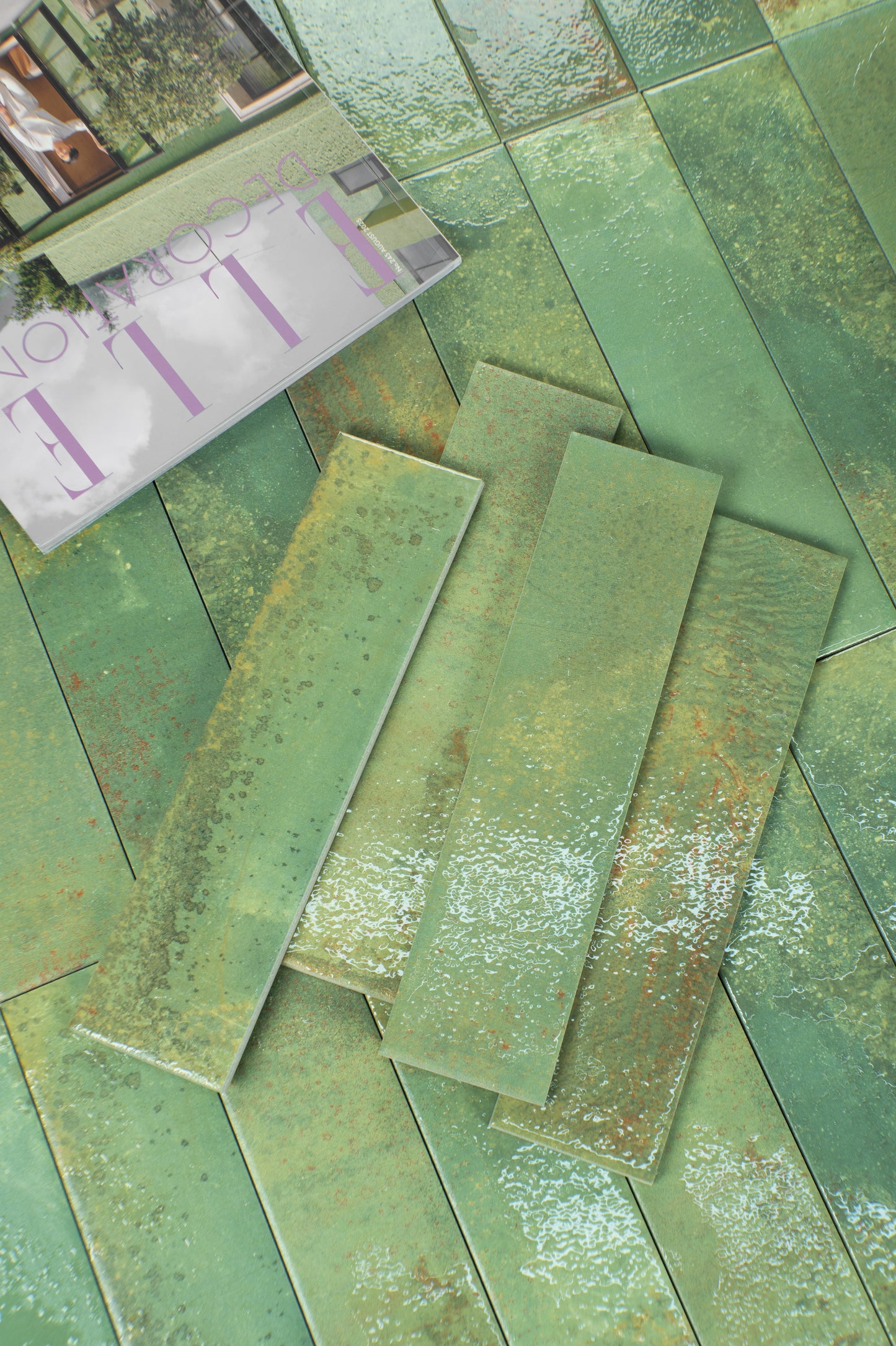 Lisbon Artisan Series Grass Green Matte Surface Porcelain Artisanal Tile