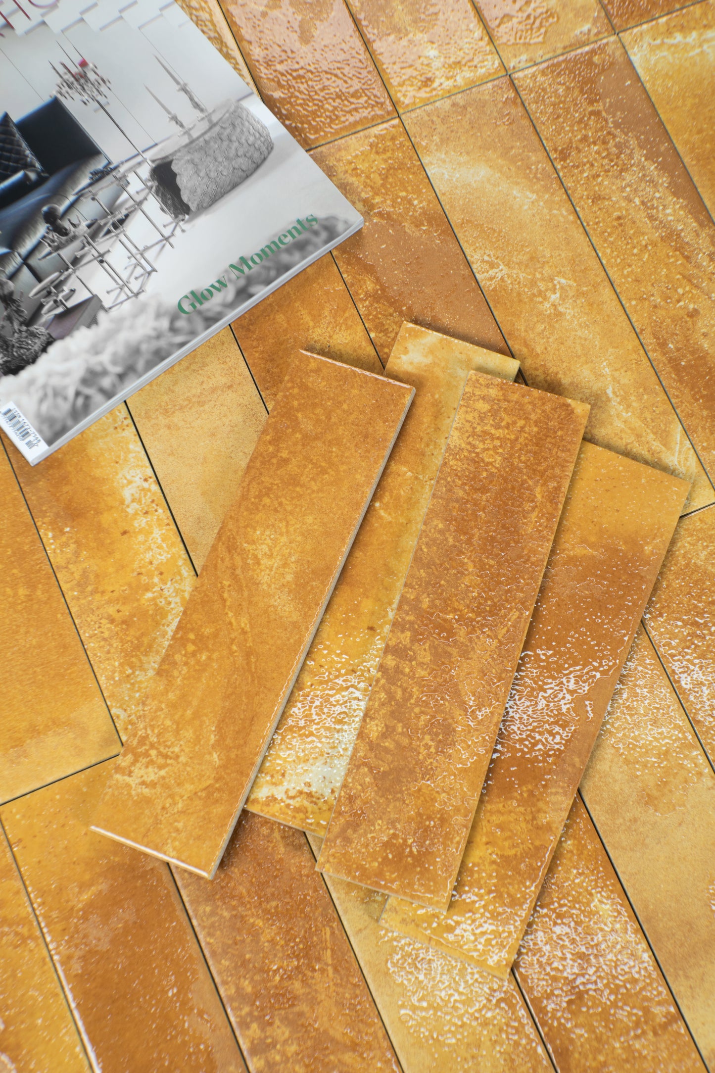 Lisbon Artisan Series Marigold Orange Matte Surface Porcelain Artisanal Tile