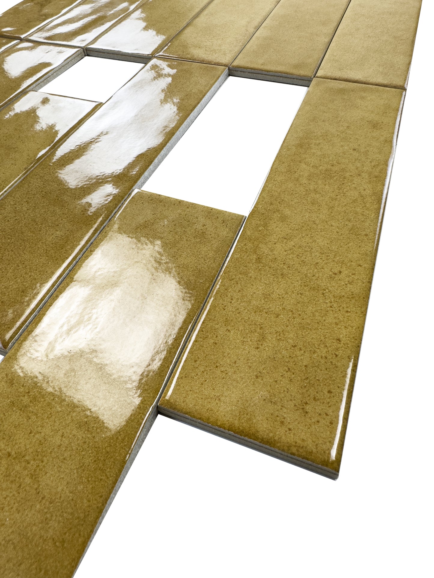 Amalfi Dawn Series Peanut Brown Glossy Porcelain Artisanal Tile